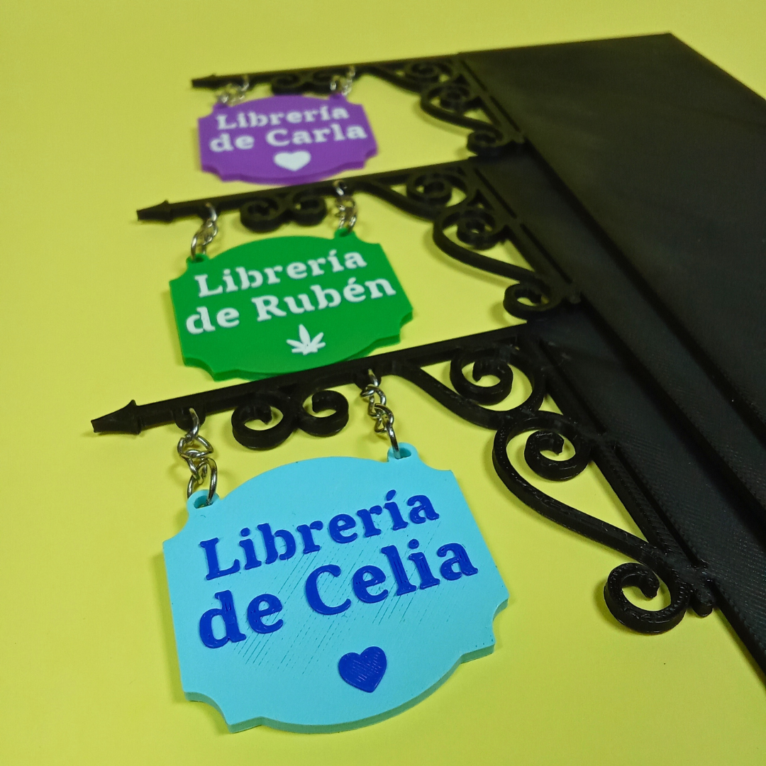 Cartel Librería 3D personalizado
