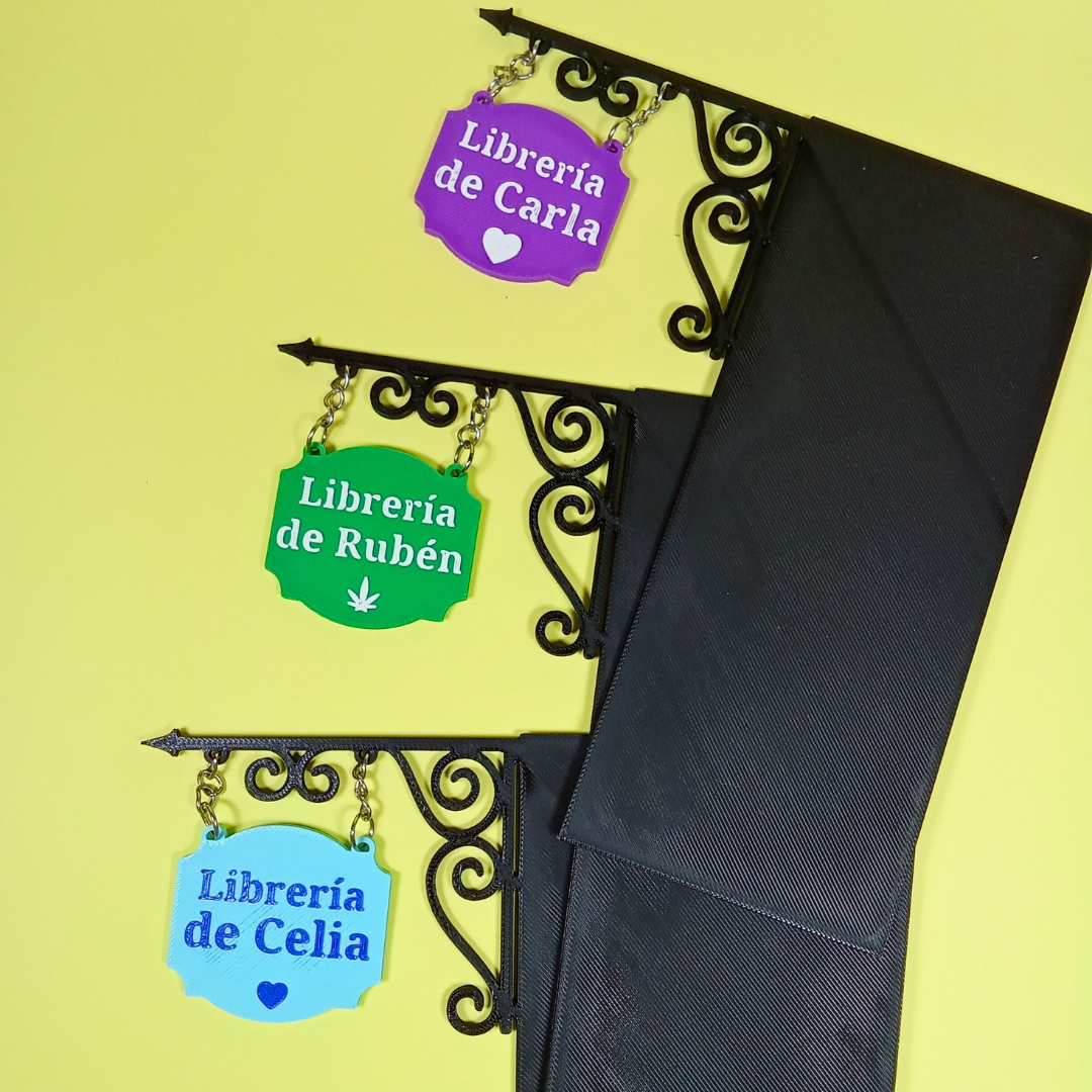 Cartel Librería 3D personalizado