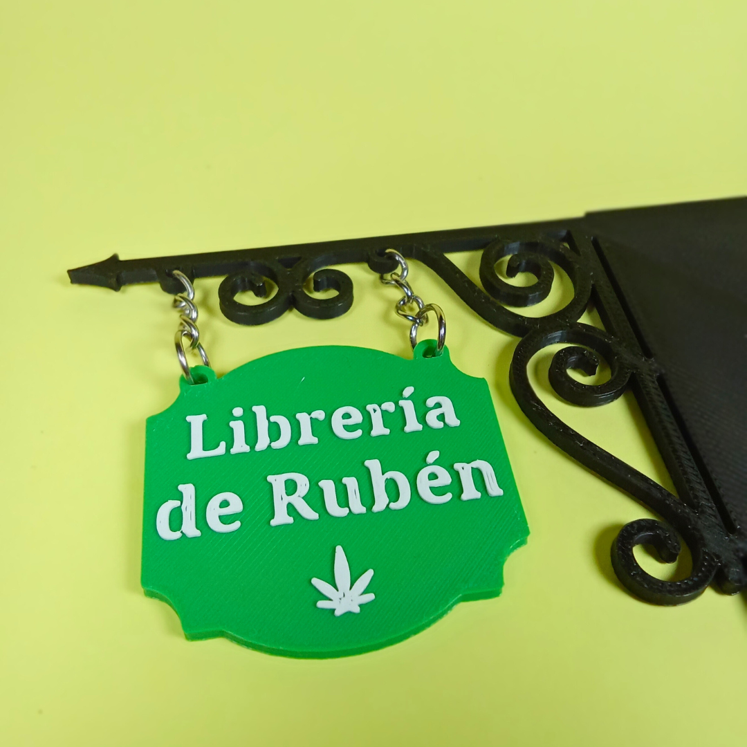 Cartel Librería 3D personalizado