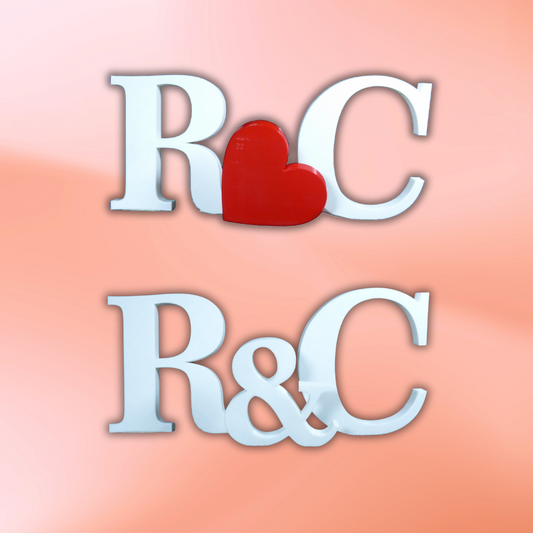 Iniciales de pareja 3D