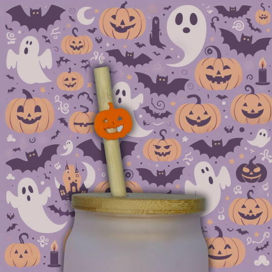 Accesorio pajita 3D "Calabaza"
