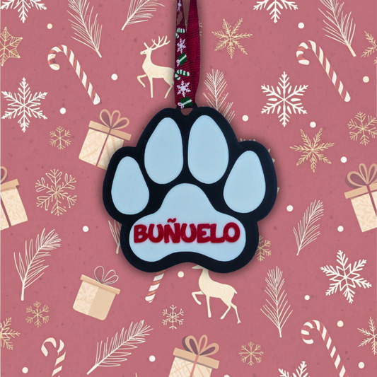 Bola de navidad personalizada Huella de mascota con nombre