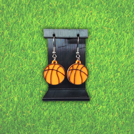 Pendientes 3D "Pelota baloncesto"
