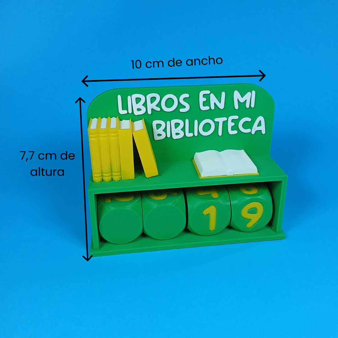Contador de Libros en Mi Biblioteca – Adorno en Impresión 3D para Lectores