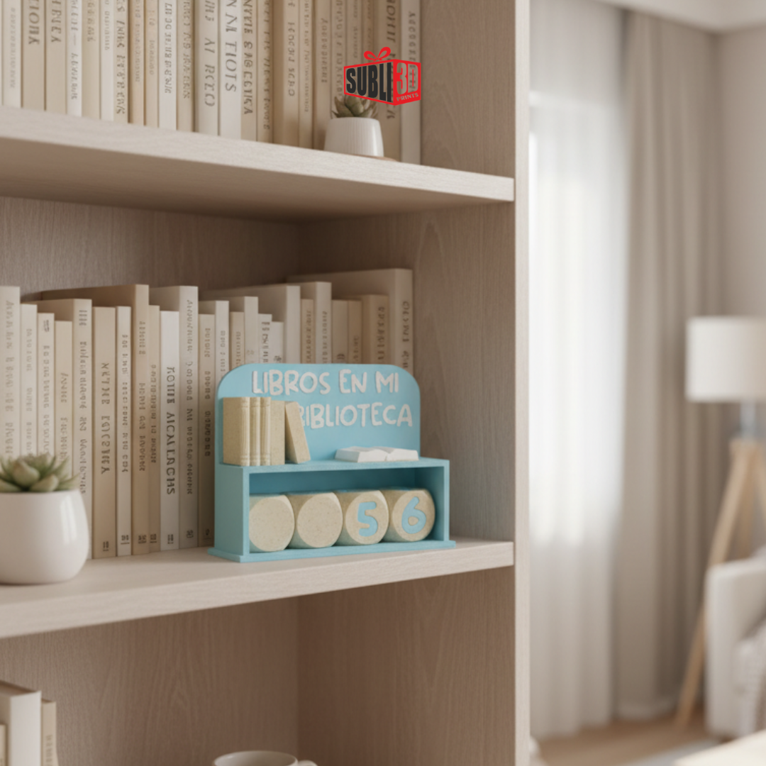 Contador de Libros en Mi Biblioteca – Adorno en Impresión 3D para Lectores