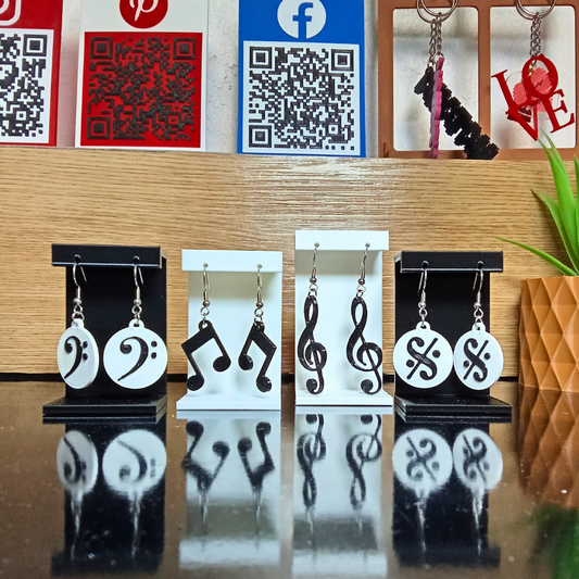 Pendientes 3D "Nota musical"