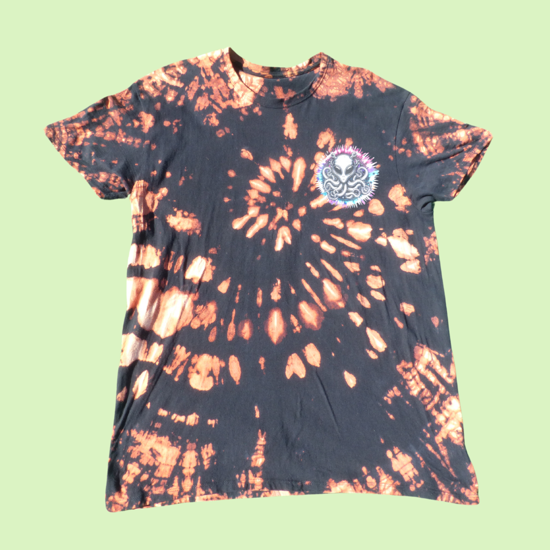 Camiseta Tie-Dye negro-naranja