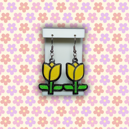 Pendientes 3D "Tulipán"