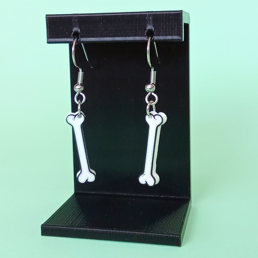 Pendientes 3D "Huesito"