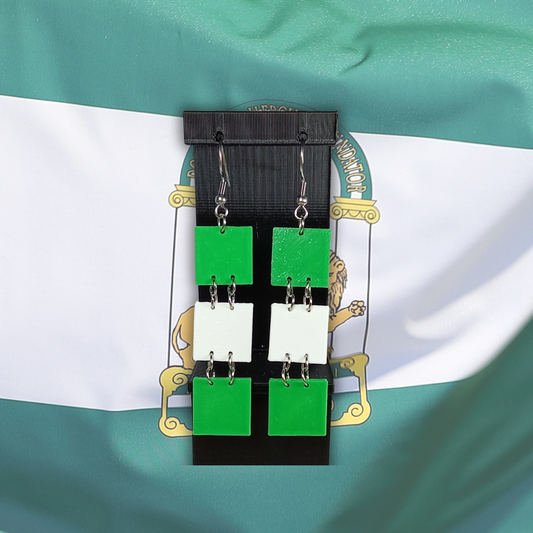 Pendientes 3D "Bandera de Andalucía"