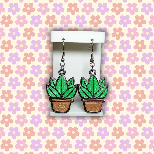 Pendientes 3D "Maceta"