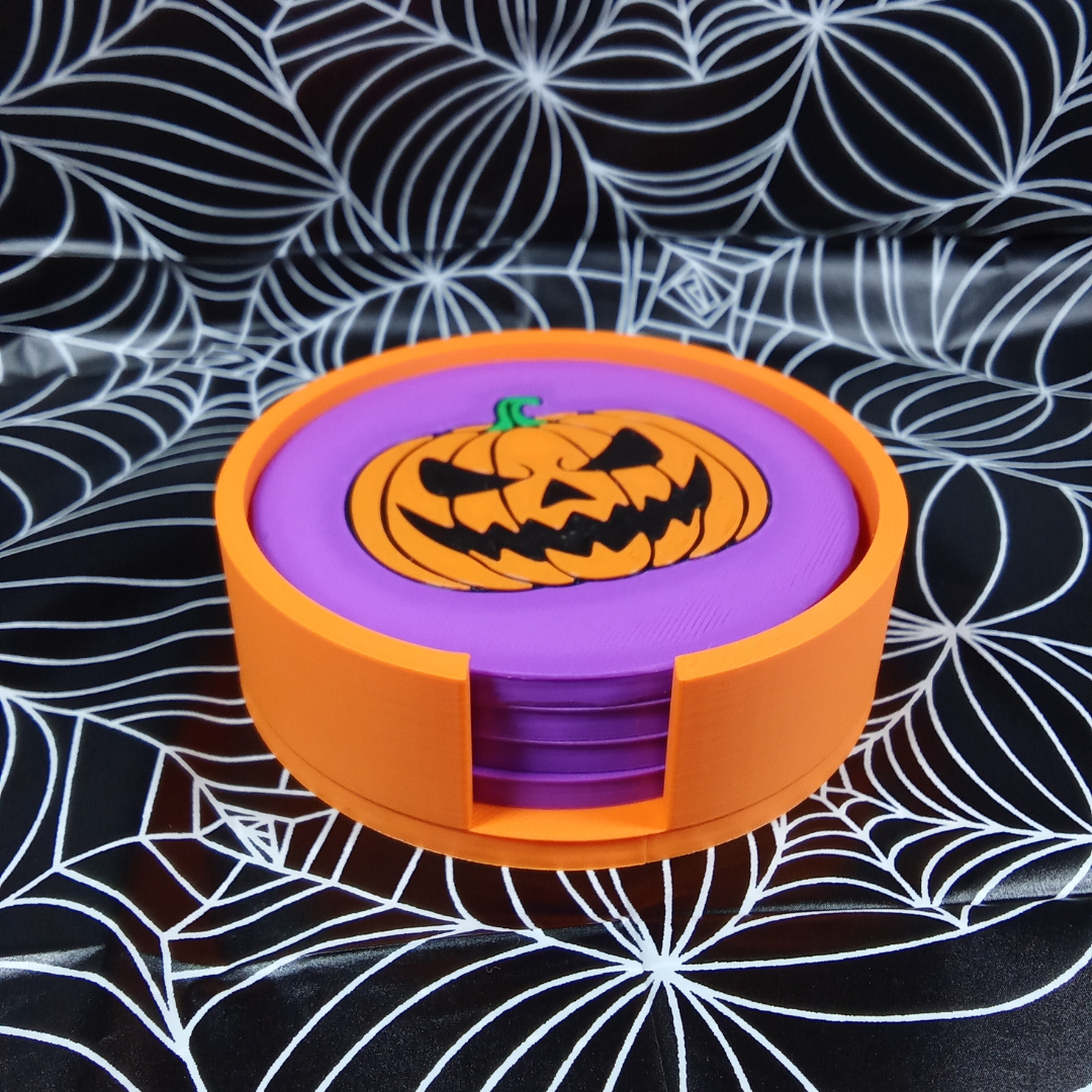 Set 4 Posavasos 3D "Calabaza"