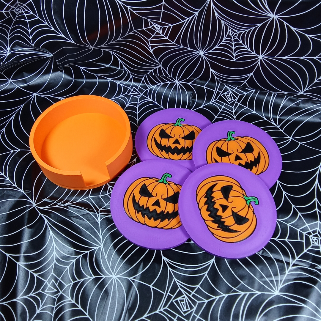 Set 4 Posavasos 3D "Calabaza"