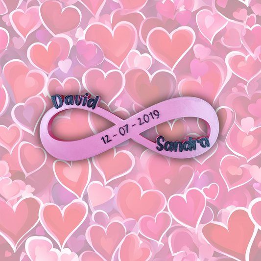 Infinito pareja 3D con fecha personalizado
