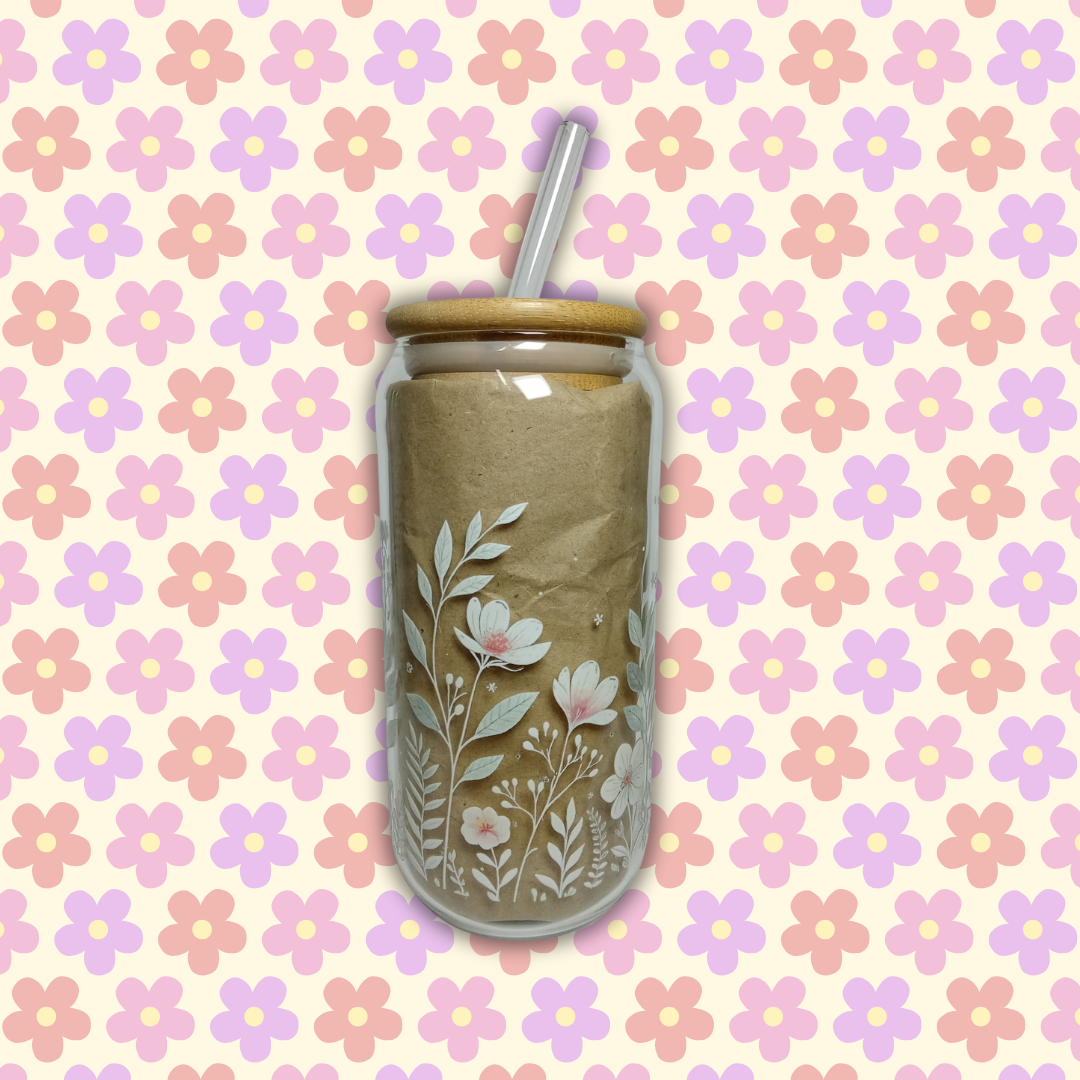 Vaso de cristal "White meadow"