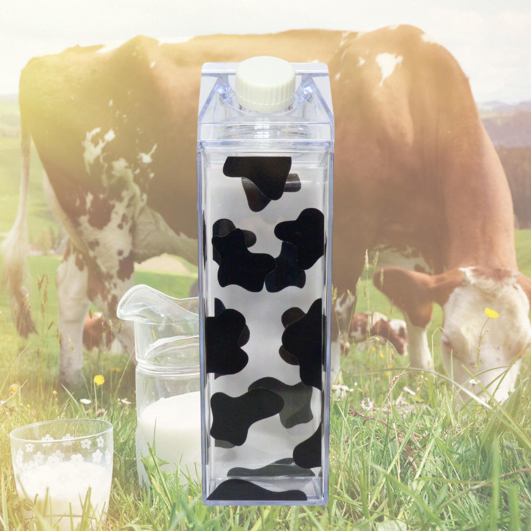 Botella cartón de leche "Estampado vaca"