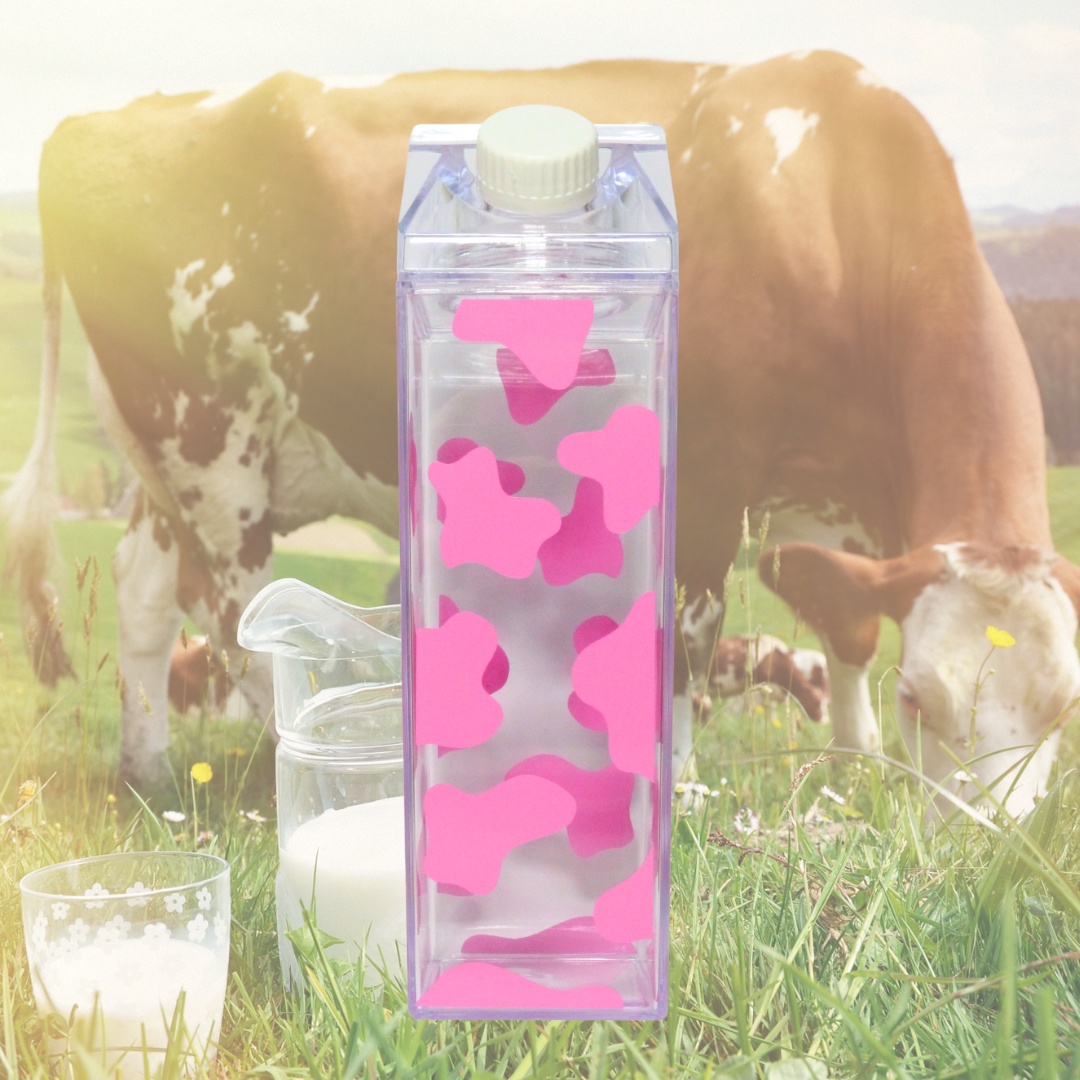 Botella cartón de leche "Estampado vaca"