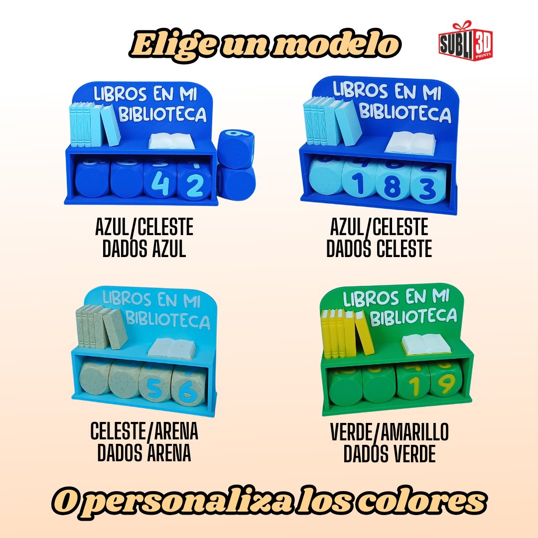 Contador de Libros en Mi Biblioteca – Adorno en Impresión 3D para Lectores