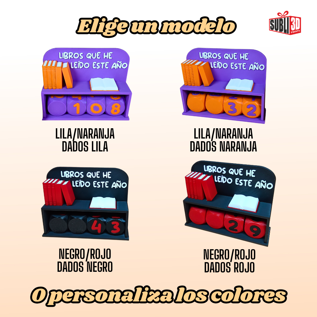 Contador de Libros Leídos Este Año – Impresión 3D Decorativa para Amantes de la Lectura