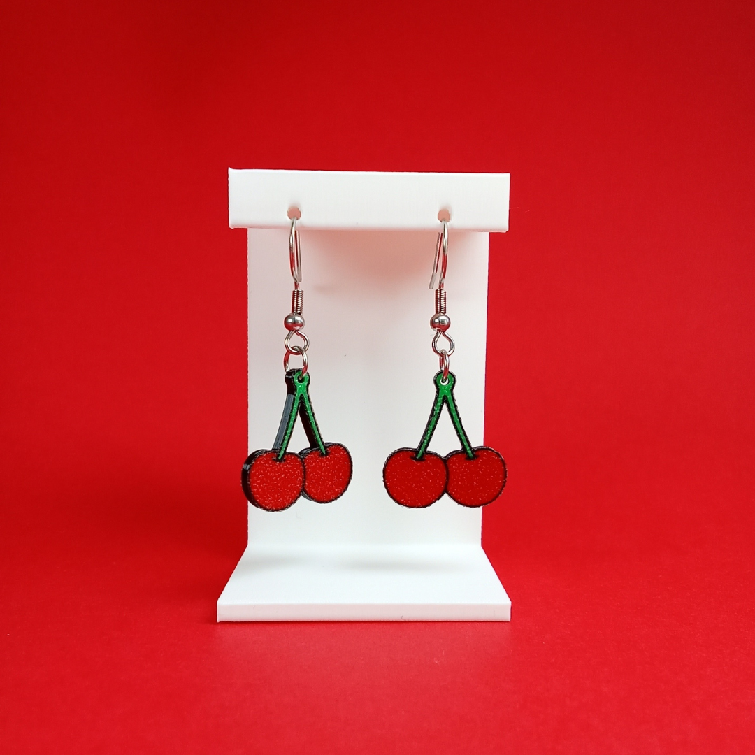 Pendientes 3D "Cereza"