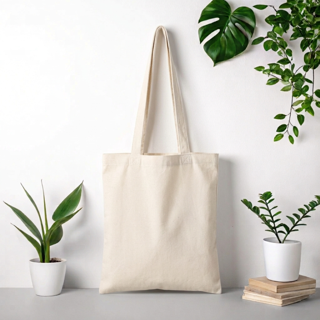 Bolsa de tela color natural personalizada