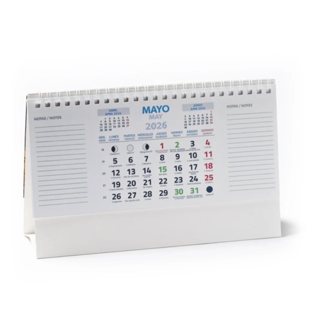 Calendario sobremesa horizontal 2026 personalizado - Product Image