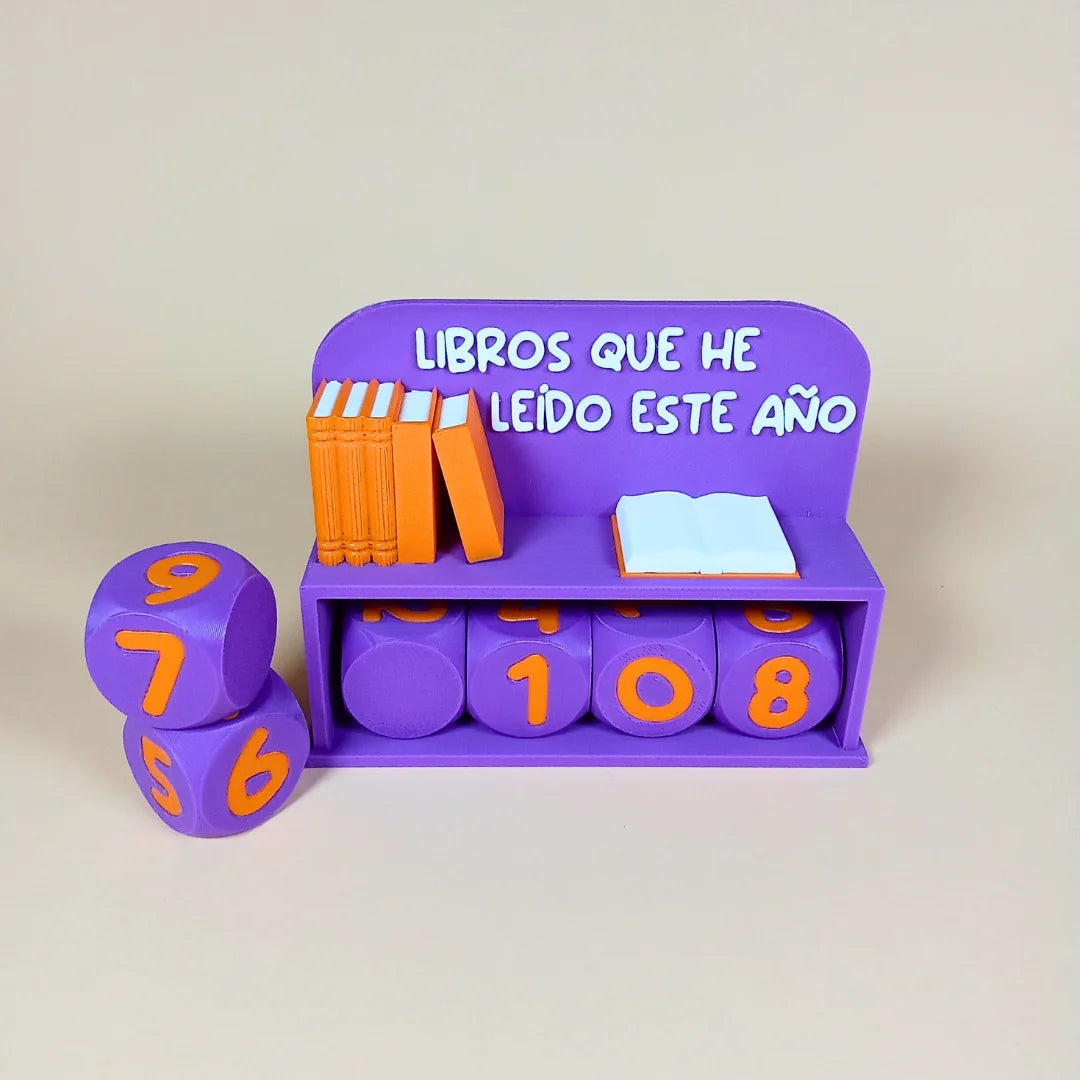 Contador de Libros Leídos Este Año – Impresión 3D Decorativa para Amantes de la Lectura - Product Image