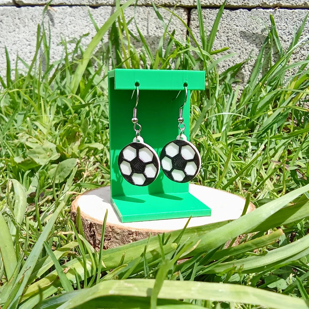Pendientes 3D "Pelota Fútbol" - Product Image