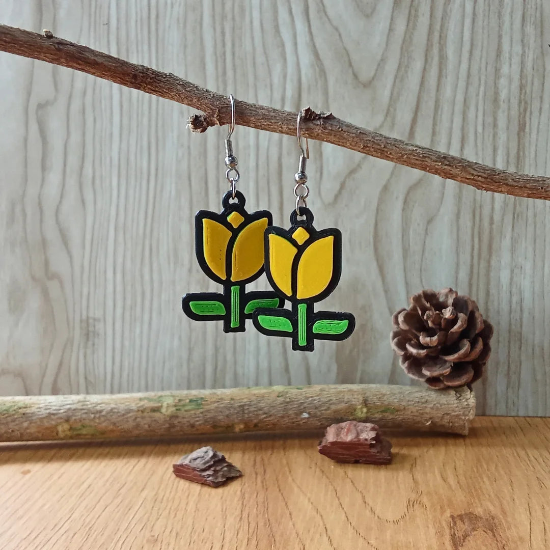 Pendientes 3D "Tulipán" - Product Image