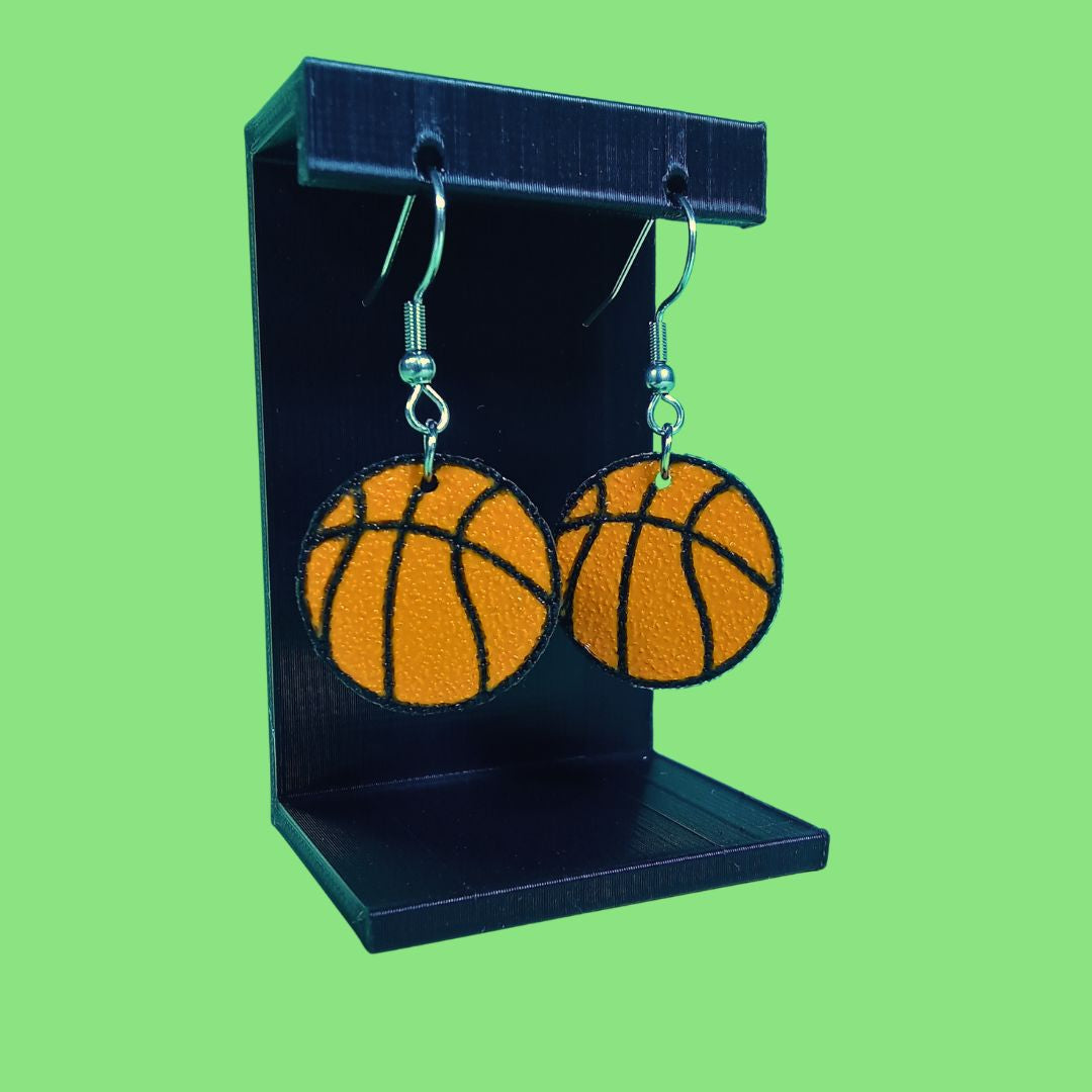 Pendientes 3D "Pelota baloncesto"