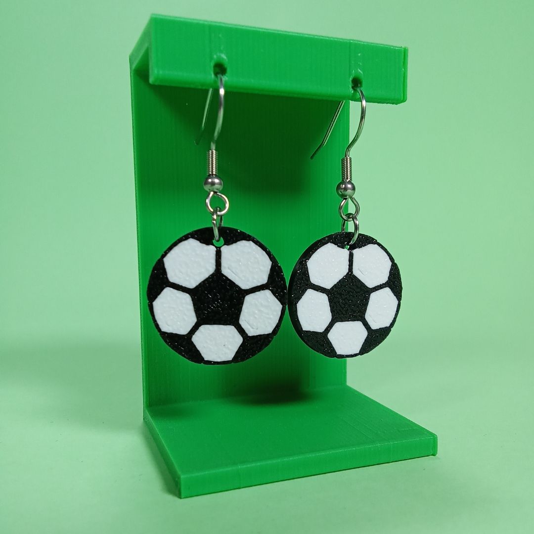 Pendientes 3D "Pelota Fútbol"