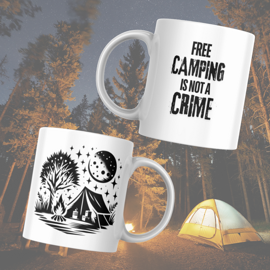 Taza "Free camping is not a crime"