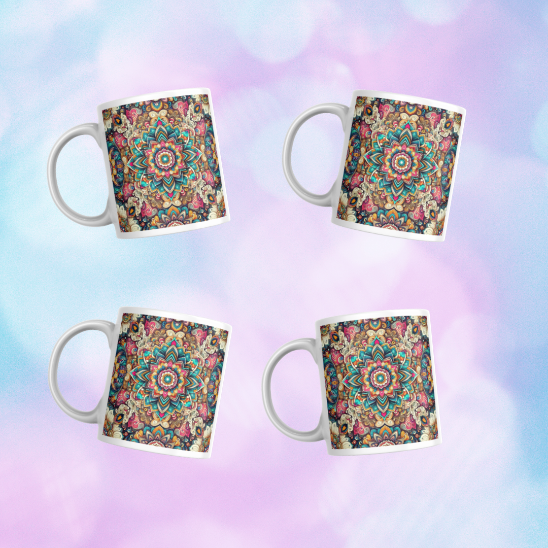 Juego 4 tazas "Mandala" varios diseño