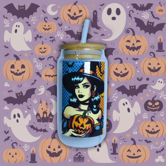 Vaso de cristal "Pin up witch" varios diseños