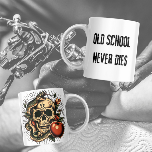 Taza "Old school never dies calavera"