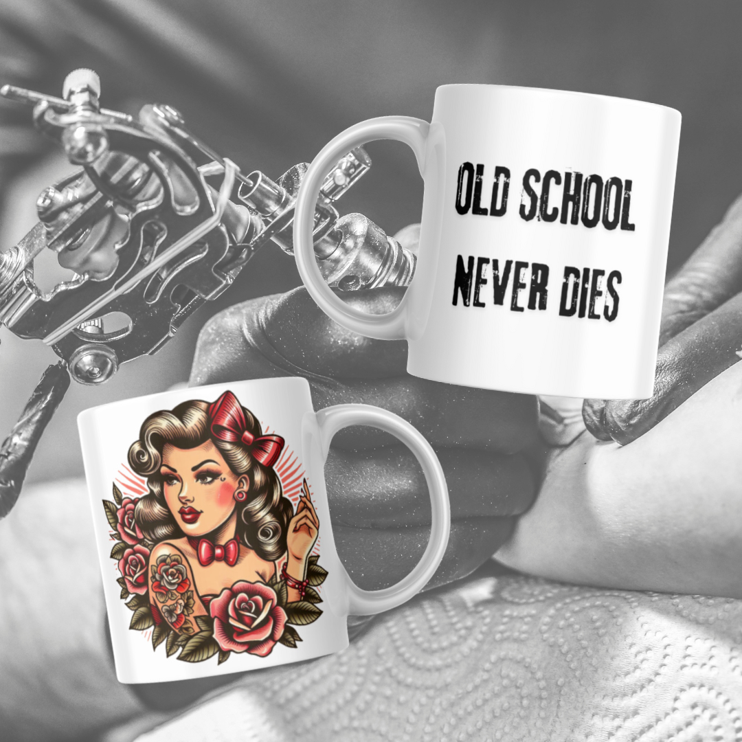 Taza "Old school never dies mujer"