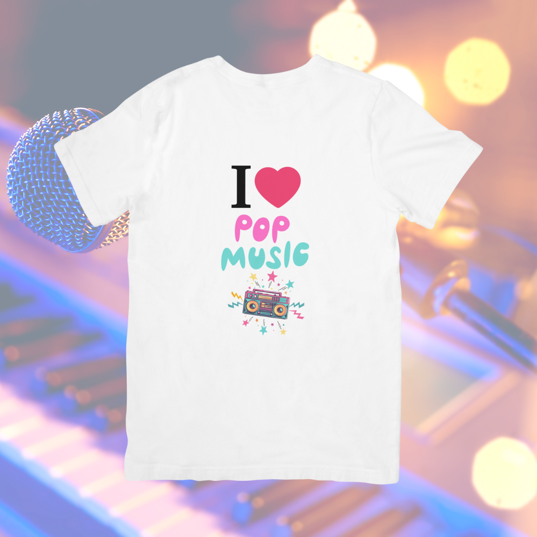 Camiseta "I love pop music"