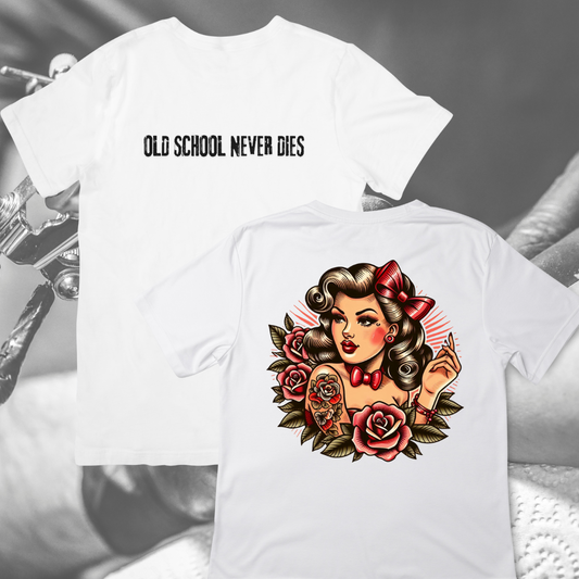 Camiseta "Old school never dies mujer"