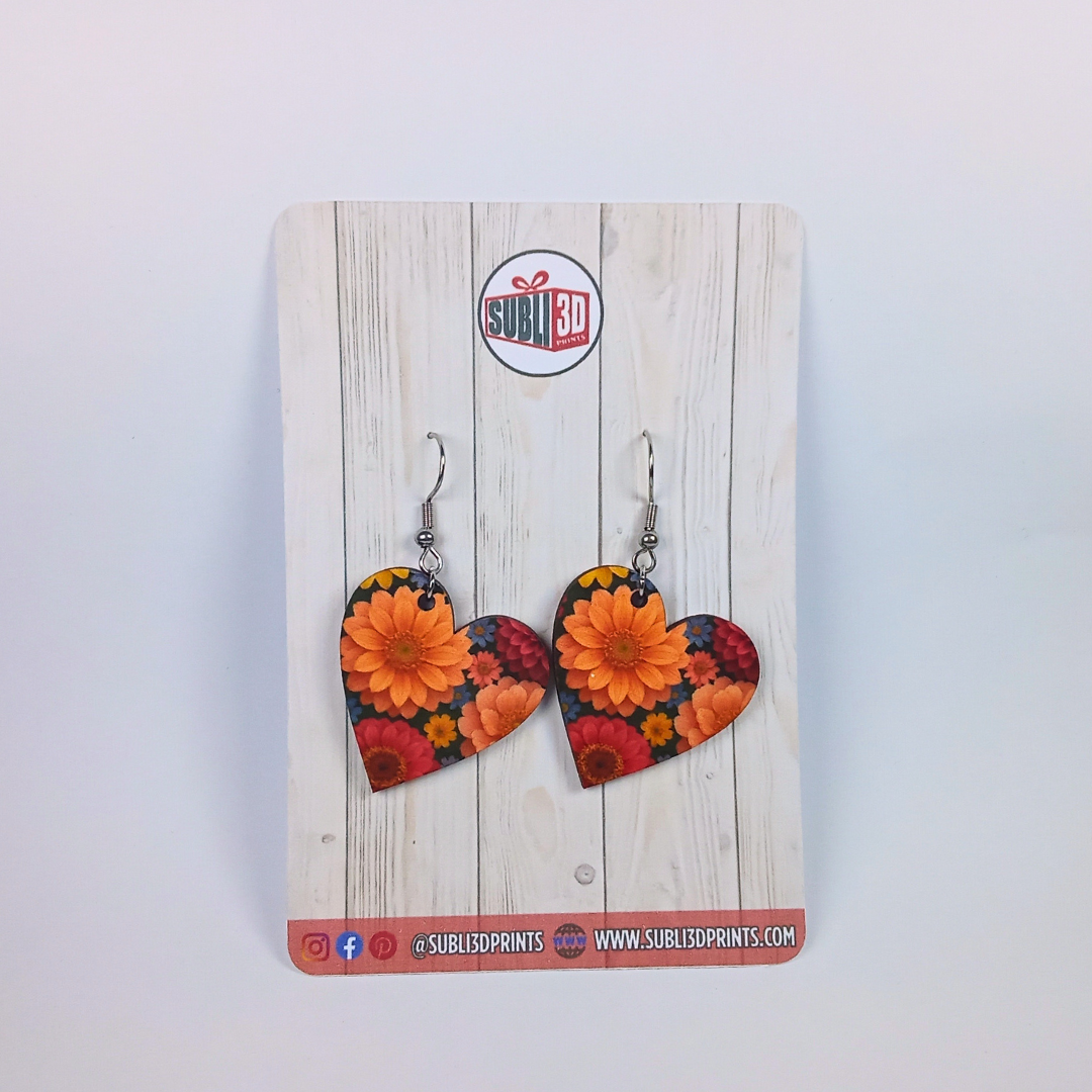 Pendientes "Flowers heart"