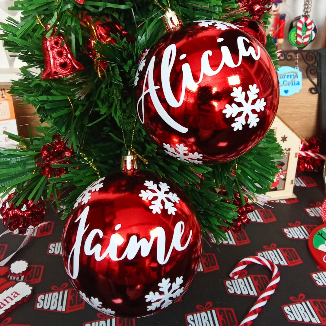 Bola de navidad Roja personalizada
