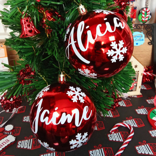 Bola de navidad Roja personalizada