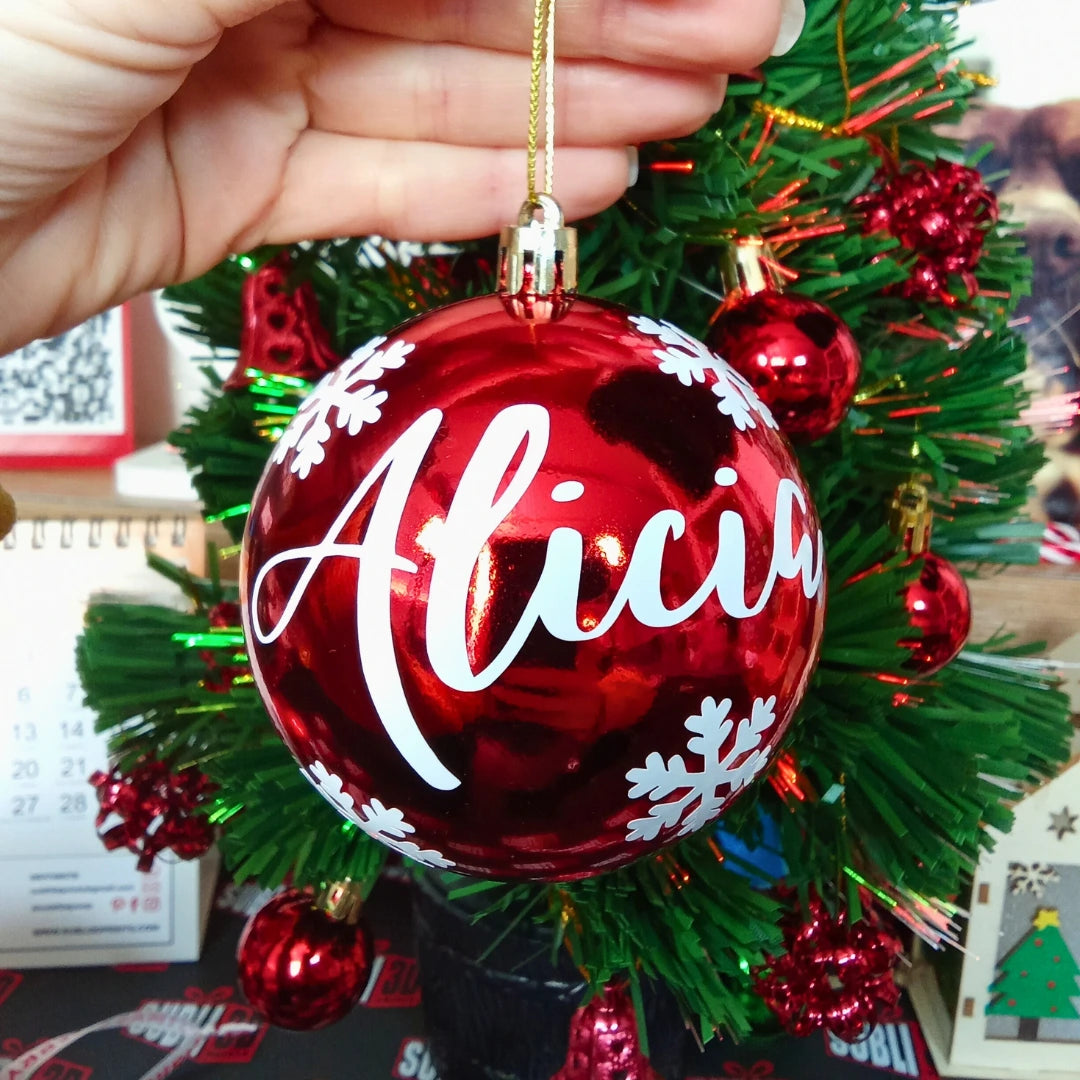 Bola de navidad Roja personalizada