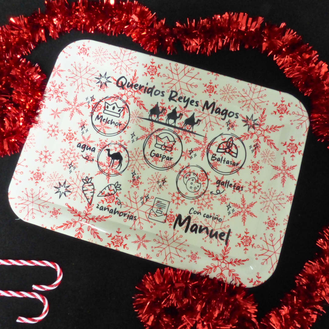 Bandeja Reyes magos personalizada con nombre