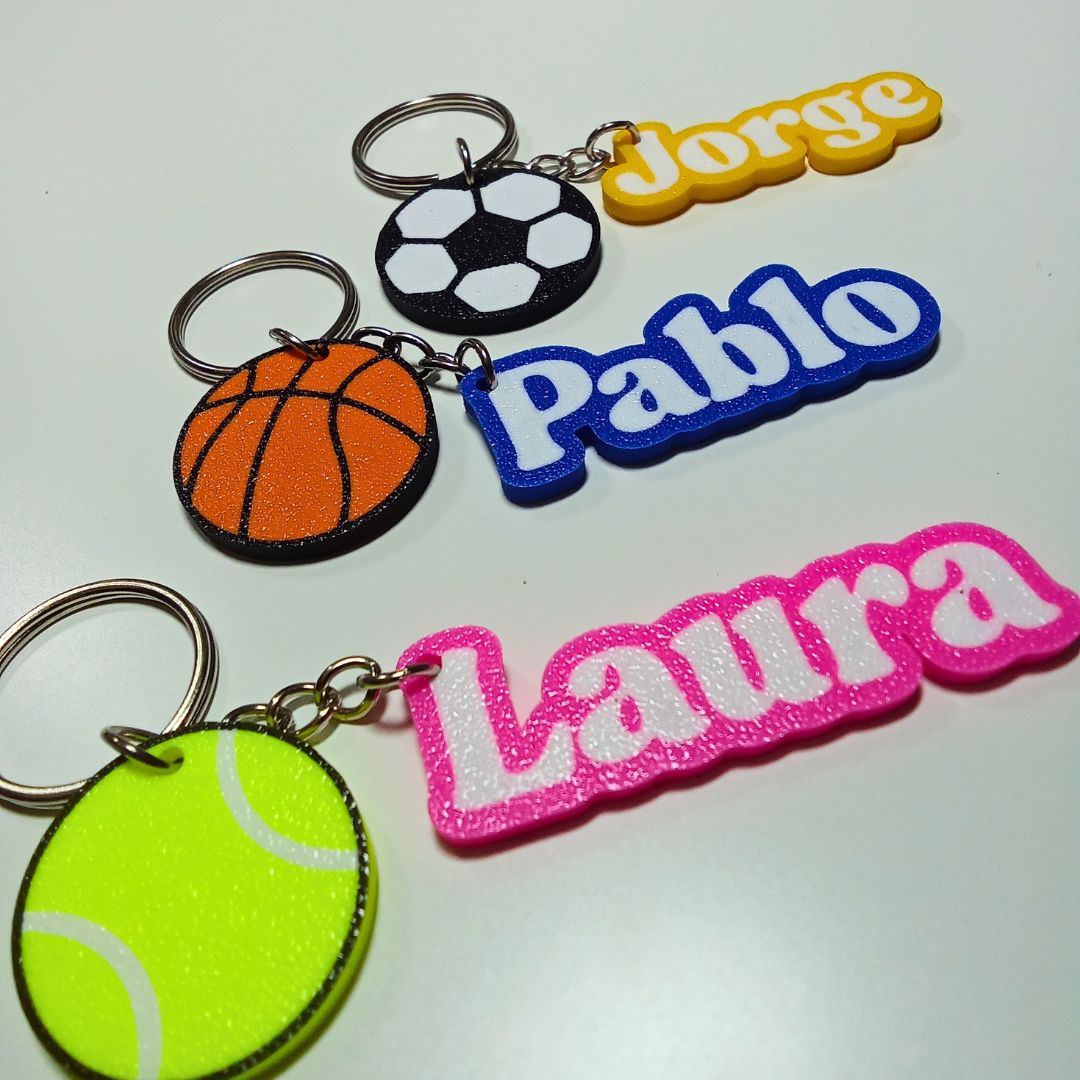 Llavero 3D "Pelota con nombre" personalizado
