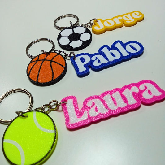 Llavero 3D "Pelota con nombre" personalizado