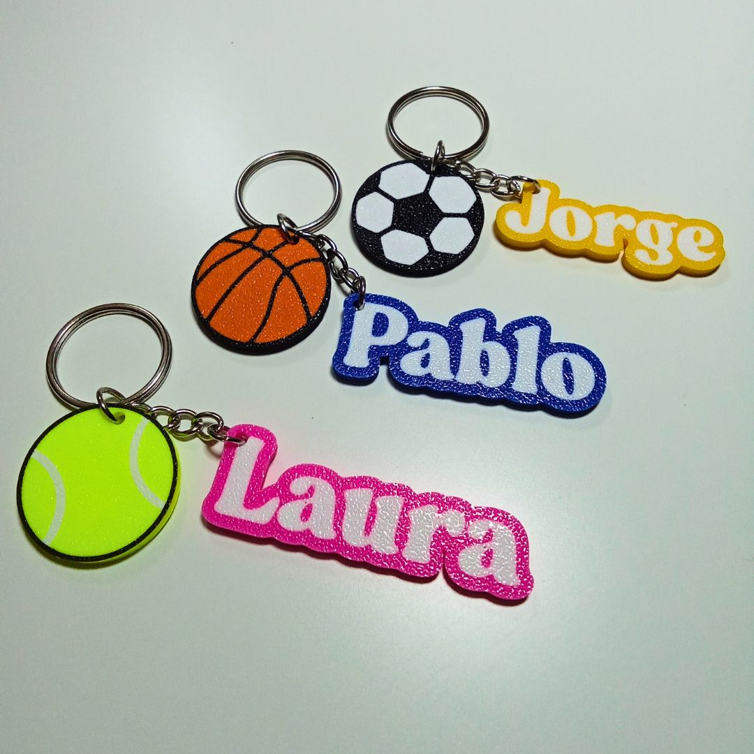Llavero 3D "Pelota con nombre" personalizado