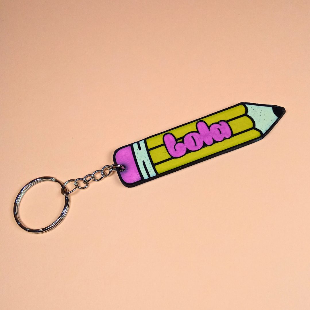 Llavero personalizado "Lápiz Escolar"