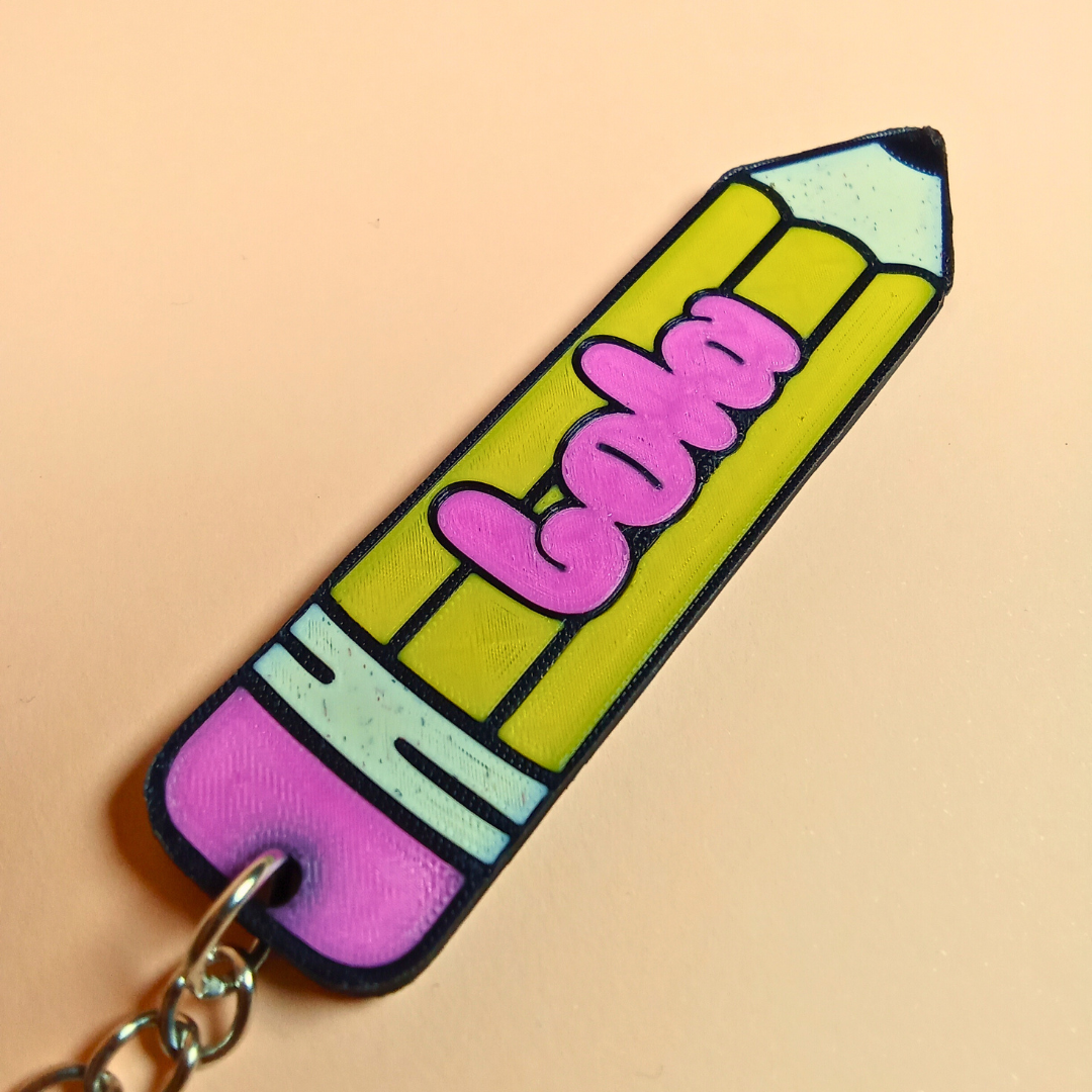 Llavero personalizado "Lápiz Escolar"