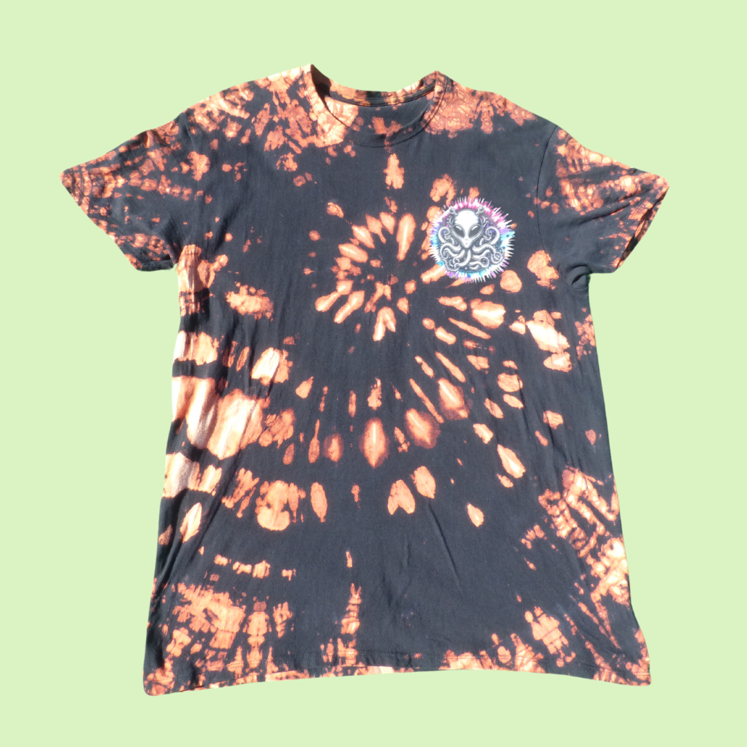 Camiseta Tye-Dye negro-naranja