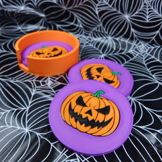 Set 4 Posavasos 3D "Calabaza"
